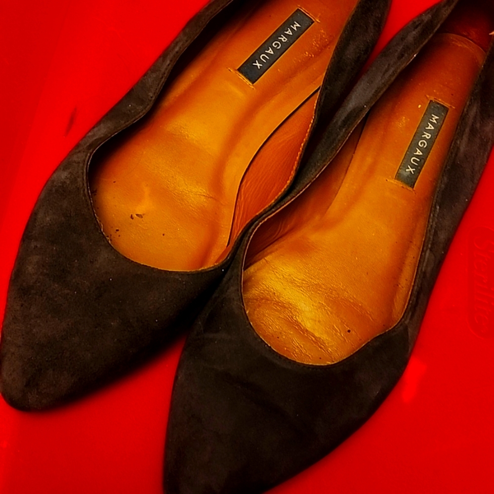 Margaux. Black suede flats.  9.5